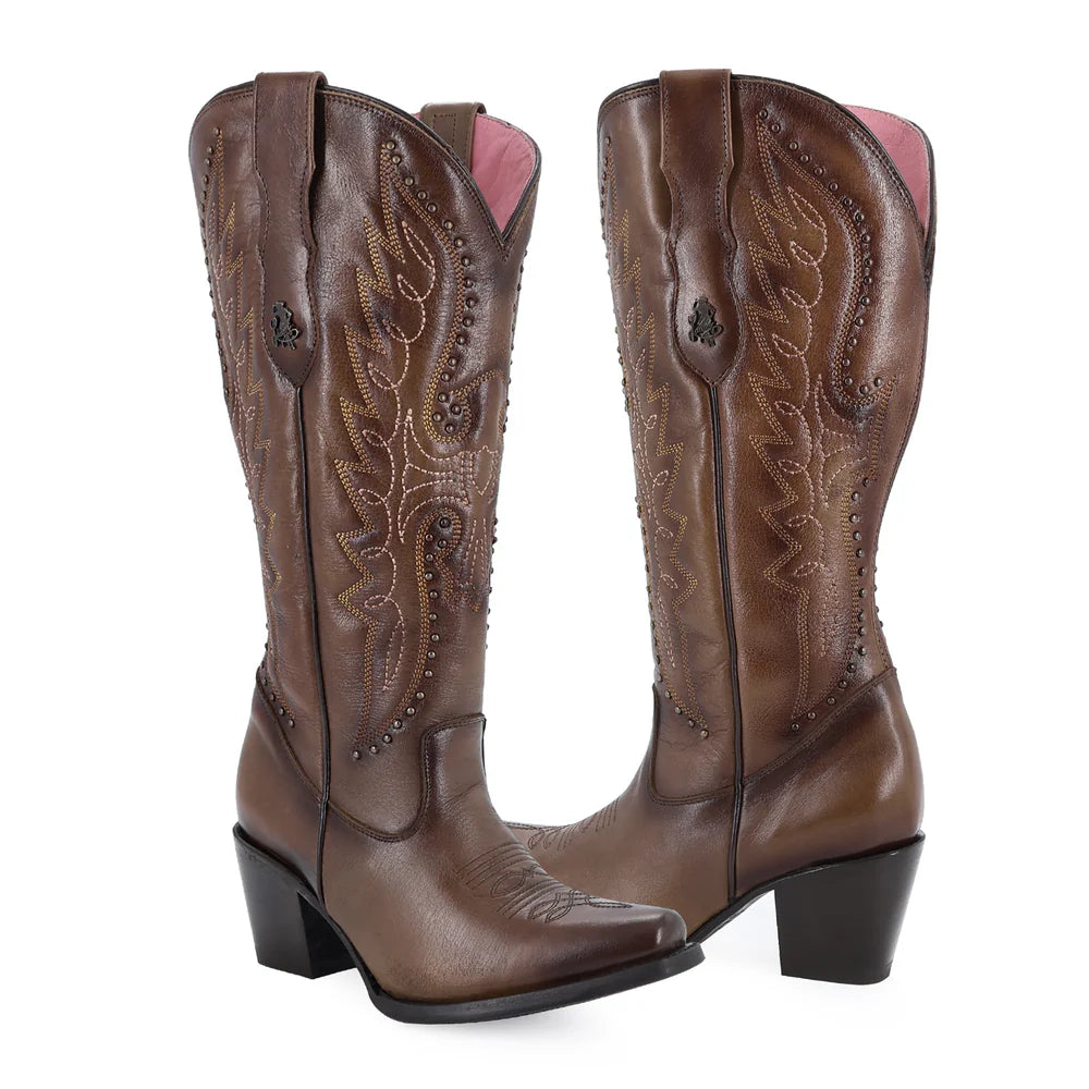 BOTAS DAMA ALTA LIBERTY CURVY CAFE