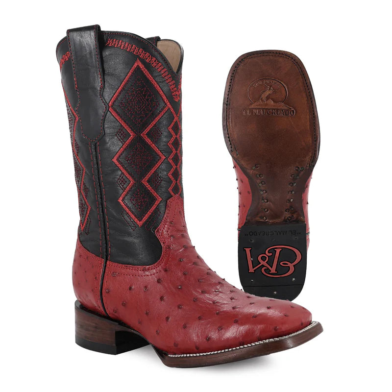 BOTAS BULLDOG AVESTRUZ ROJO