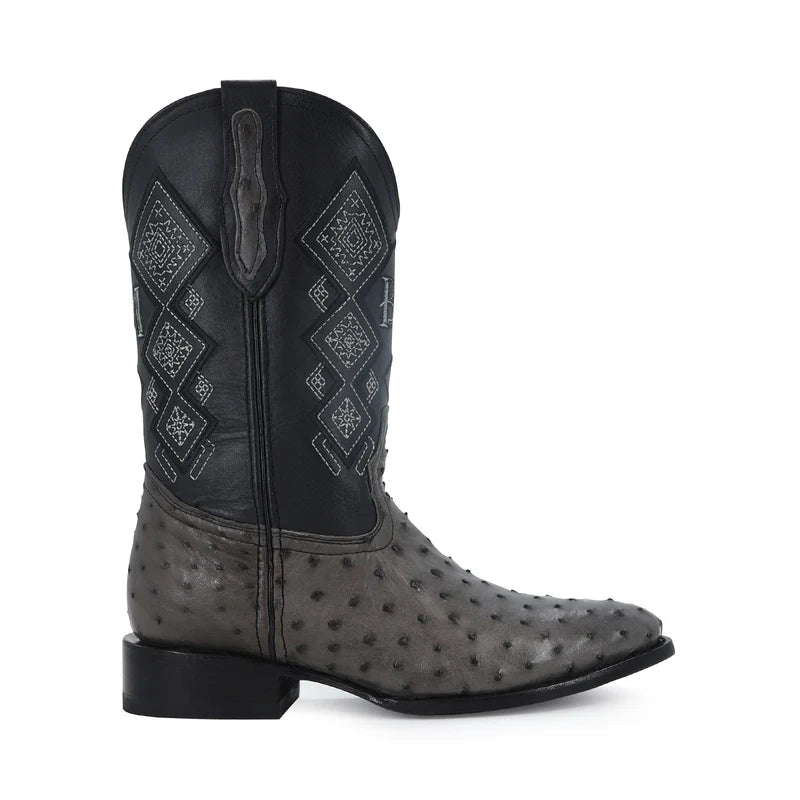 BOTAS OVAL AVESTRUZ GRIS