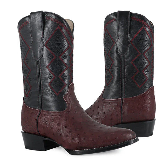 BOTAS OVAL AVESTRUZ VINO