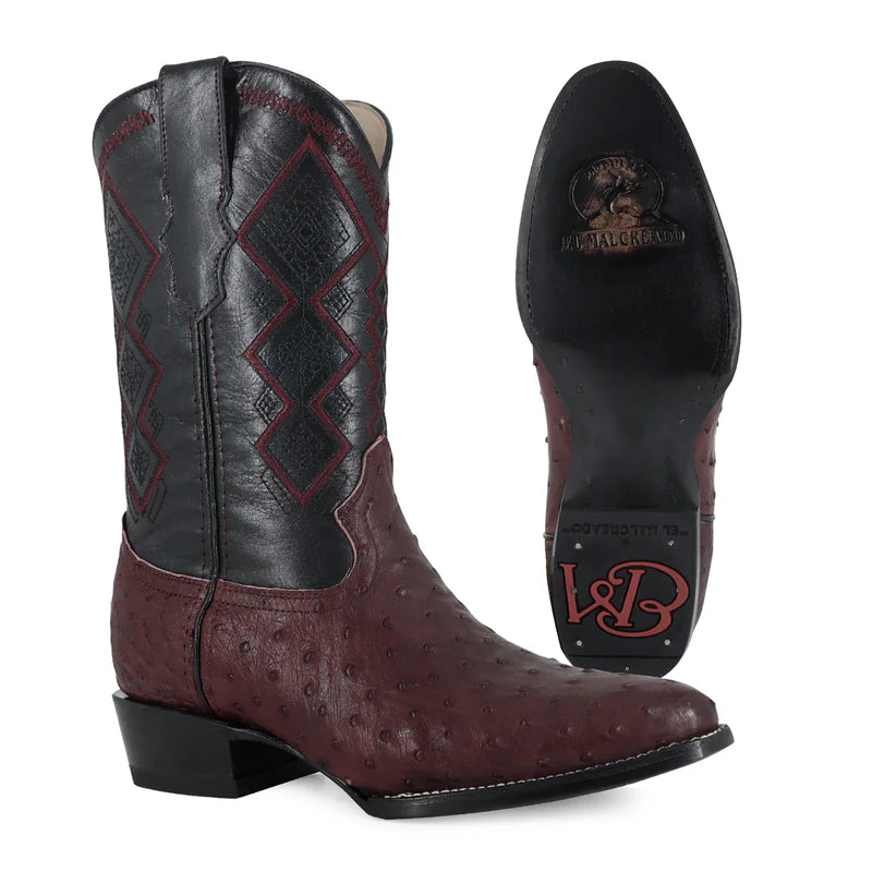 BOTAS OVAL AVESTRUZ VINO