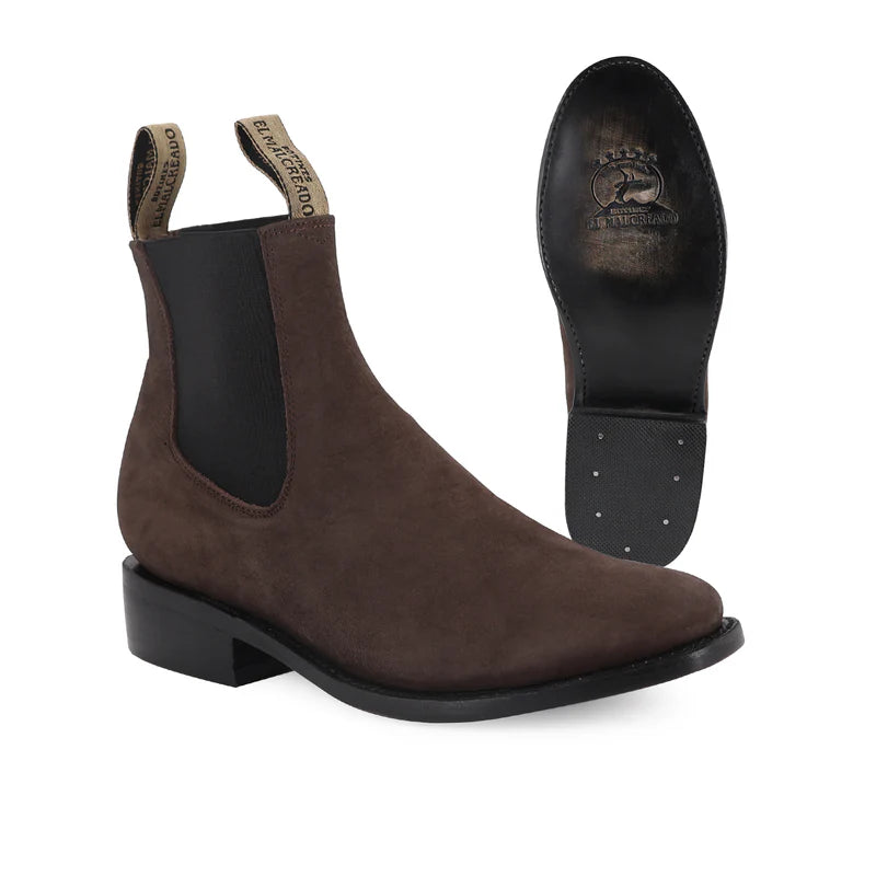 BOTINES CHELSEA NOBUCK CHOCOLATE